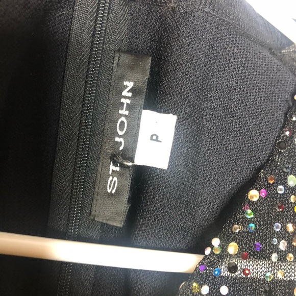 St. John black tank top multicolored rhinestones size P/Small - Picture 3 of 3